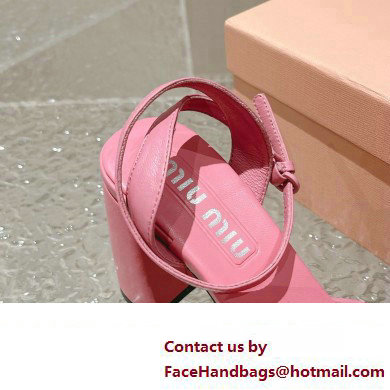 Miu Miu High Heel Leather sandals Pink 2023