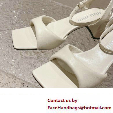 Miu Miu Low Heel Leather sandals White 2023