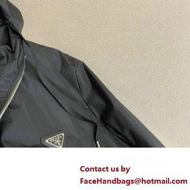 PRADA MEN'S Re-Nylon HOODED jacket BLACK 2023