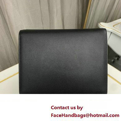 Saint Laurent cassandra medium chain bag in grain de poudre embossed leather 532750 Black Saint Laurent cassandra medium chain bag in grain de poudre embossed leather 532750 Black