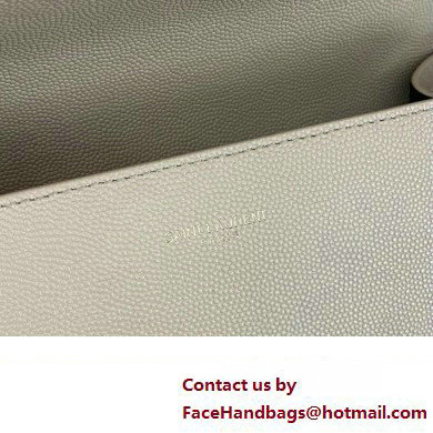 Saint Laurent cassandra medium top handle in grain de poudre embossed leather 623931 Beige