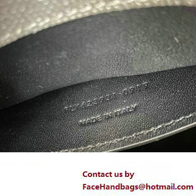 Saint Laurent cassandra medium top handle in grain de poudre embossed leather 623931 Gray