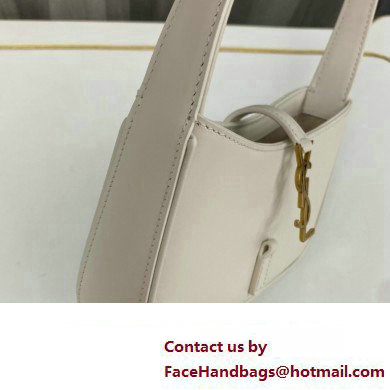 Saint Laurent le 5 a 7 mini bag in vegetable-tanned leather 710318 White