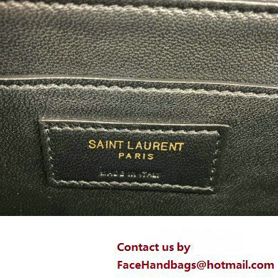 Saint Laurent solferino small bag in quilted nubuck suede 739139 Black