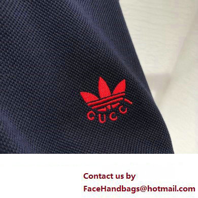 adidas x Gucci MEN'S cotton piquet polo shirt NAVY 2023