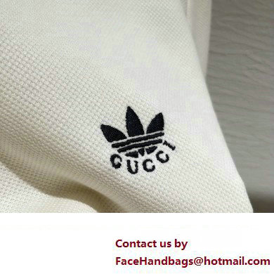adidas x Gucci MEN'S cotton piquet polo shirt WHITE 2023 - Click Image to Close