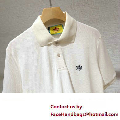adidas x Gucci MEN'S cotton piquet polo shirt WHITE 2023