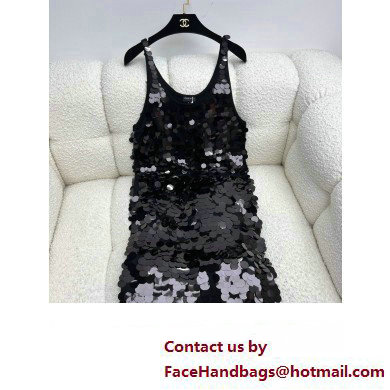 chanel black sequins dress 02 2023