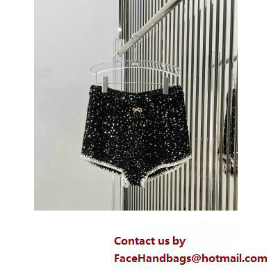 chanel black sequins shorts 2023