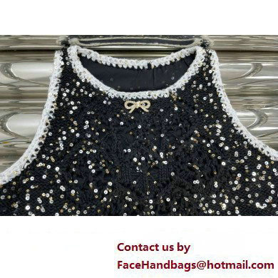 chanel black sequins vest 2023