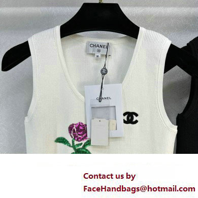 chanel cotton vest with flowers 2023
