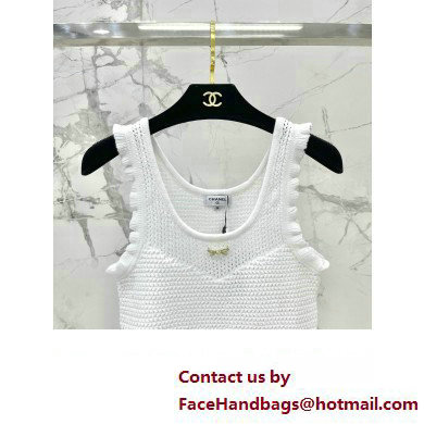chanel white flowers knit top 2023