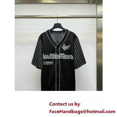 louis vuitton Monogram Short-Sleeved Denim Shirt black 2023
