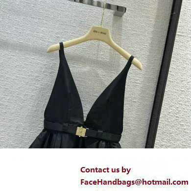 miu miu Panama cotton mini-dress black 2023