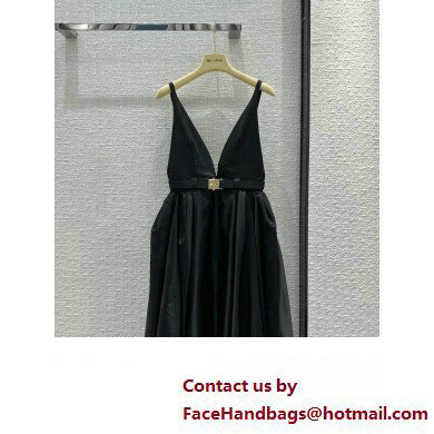 miu miu Panama cotton mini-dress black 2023