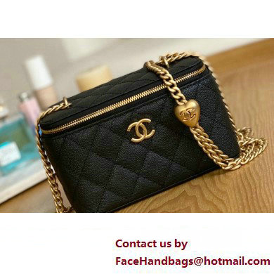 Chanel Small Sweet Heart Vanity Case Bag 81247 in Grained Calfskin Black Chanel Small Sweet Heart Vanity Case Bag 81247 in Grained Calfskin Black
