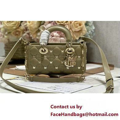 Dior Small Lady D-Joy Bag in Apricot Cannage Lambskin with Gold-Finish Butterfly Studs 2024 Dior Small Lady D-Joy Bag in Apricot Cannage Lambskin with Gold-Finish Butterfly Studs 2024