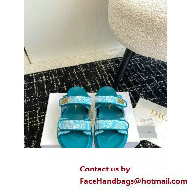 Dior Dioract Slides in Technical Fabric with Sea Green Allover Butterfly Print 2024 Dior Dioract Slides in Technical Fabric with Sea Green Allover Butterfly Print 2024