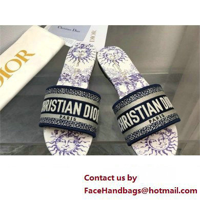Dior Embroidered Cotton and White and Blue Toile de Jouy Soleil Motif Dway Slide 2024 Dior Embroidered Cotton and White and Blue Toile de Jouy Soleil Motif Dway Slide 2024