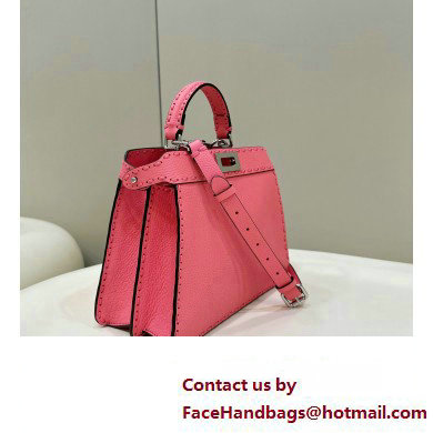 Fendi Peekaboo ISeeU Small Bag Pink Selleria with 556 hand-sewn stitches 2024 Fendi Peekaboo ISeeU Small Bag Pink Selleria with 556 hand-sewn stitches 2024