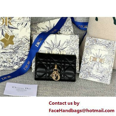 DIOR Dioriviera My Dior Glycine Wallet in black Cannage Lambskin 2025 DIOR Dioriviera My Dior Glycine Wallet in black Cannage Lambskin 2025