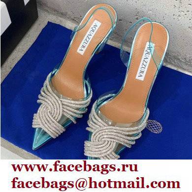 Aquazzura Heel 10cm PVC Gatsby Sling Slingback Pumps Blue 2022