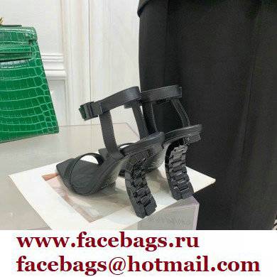 Balmain Heel 10.5cm Leather Ultima Sandals Black 2022 - Click Image to Close