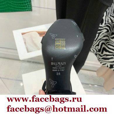 Balmain Heel 10.5cm Leather Ultima Sandals Black 2022 - Click Image to Close