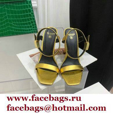 Balmain Heel 10.5cm Leather Ultima Sandals Gold 2022