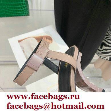 Balmain Heel 10.5cm Leather Ultima Sandals Nude 2022 - Click Image to Close