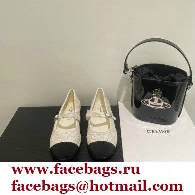 Chanel Ballerinas G38897 Glitter White 2022 - Click Image to Close