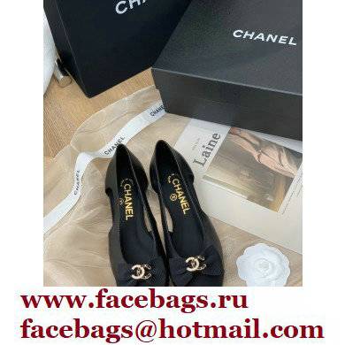 Chanel CC Logo and Bow Ballerinas Black 2022 - Click Image to Close
