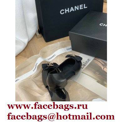 Chanel CC Logo and Bow Ballerinas Black 2022