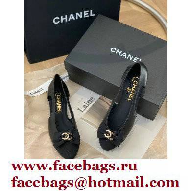 Chanel CC Logo and Bow Ballerinas Black 2022