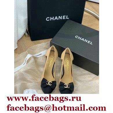 Chanel CC Logo and Bow Pumps Beige/Black 2022