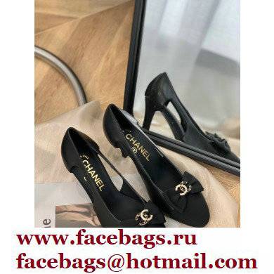 Chanel CC Logo and Bow Pumps Black 2022 - Click Image to Close