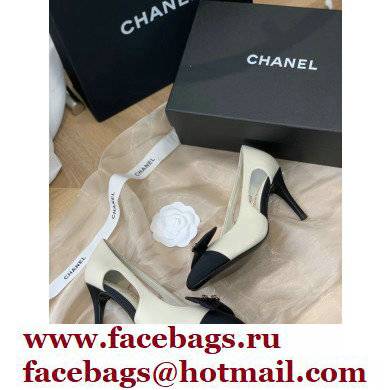 Chanel CC Logo and Bow Pumps White/Black 2022 - Click Image to Close