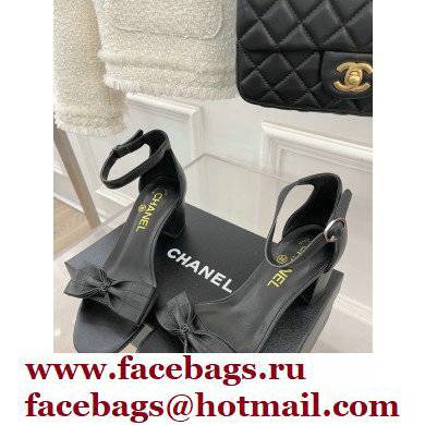 Chanel CC Logo and Bow Sandals Black 2022 - Click Image to Close