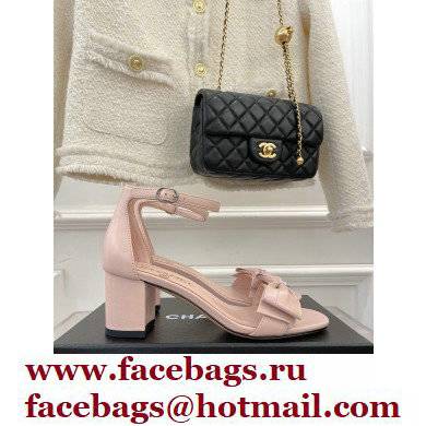 Chanel CC Logo and Bow Sandals Light Pink 2022 - Click Image to Close