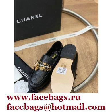 Chanel Chain Lambskin and Jewelry Loafers G38922 Black 2022