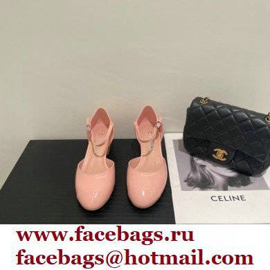 Chanel Heel 3cm Open Shoes G38571 Patent Pink 2022