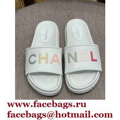 Chanel Lambskin Mules G38933 White 2022