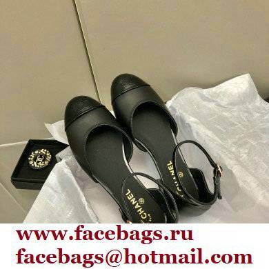 Chanel Lambskin Open Shoes G38959 Black 2022 - Click Image to Close