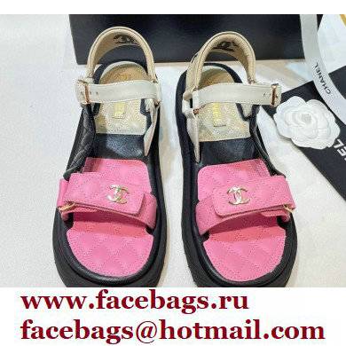 Chanel Lambskin Sandals G38880 Black/Pink/White/Beige 2022