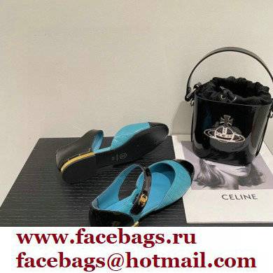 Chanel Patent Quilting Open Shoes Blue 2022