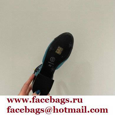 Chanel Patent Quilting Open Shoes Blue 2022