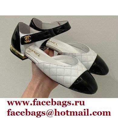 Chanel Patent Quilting Open Shoes White 2022
