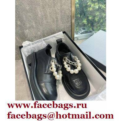 Chanel Pearl and Chain Loafers Black 2022