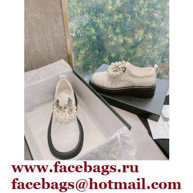 Chanel Pearl and Chain Loafers White 2022