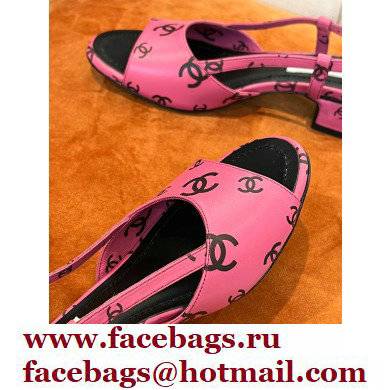 Chanel Printed Lambskin Sandals G38976 PNK 2022 - Click Image to Close